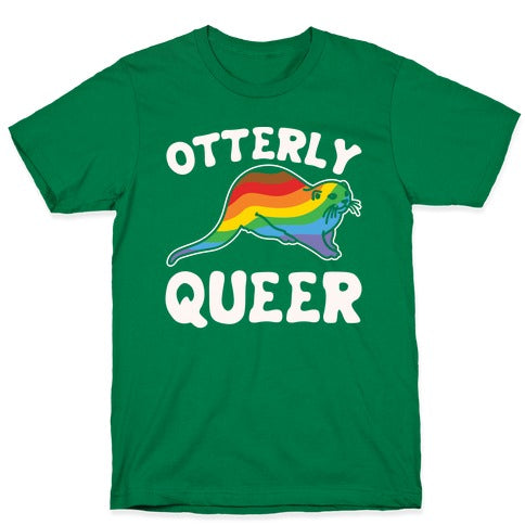 Otterly Queer White Print T-Shirt